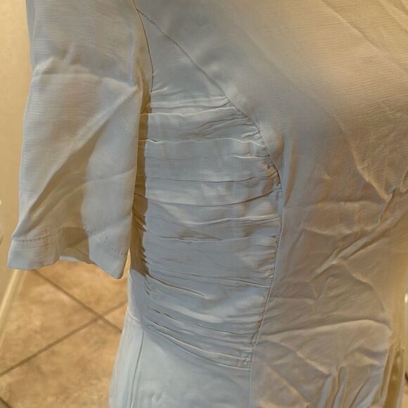 Asos Women's 8 Pleat Side Midi Dress Ivory Cream Modest With Detachable Slip New - Picture 2 of 14